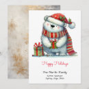 Search for funny polar bear christmas cards Red