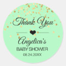 Search for mint green and gold stickers Baby sprinkle
