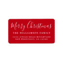 Search for red and white return address labels Merry christmas
