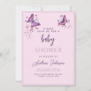 Search for purple butterfly baby shower invitations Delicate