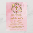 Search for pink and gold christening invitations Floral
