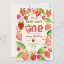 Search for berry sweet one birthday invitations Watercolor