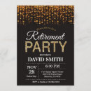 Search for gold retirement party invitations Black and gold