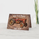 Recherche de tracteur vintage vœux cartes Rouge