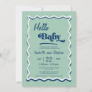 Search for mint green blue baby shower invitations Simple