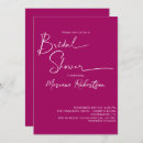 Search for magenta bridal shower invitations Typography
