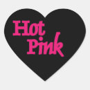 Recherche de coeur noir autocollants Hot pink