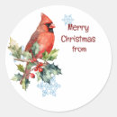 Search for cardinal in the snow stickers Xmas