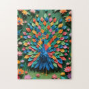Recherche de paon coloré puzzles Nature