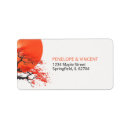 Search for red cherry blossom return address labels Sakura