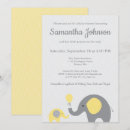 Search for yellow elephant baby shower invitations Yellow and grey