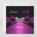 Search for purple black butterfly birthday invitations Party