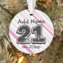 Search for 21st birthday ornaments Twenty one