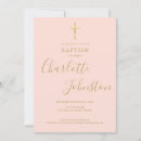 Recherche de blush pink baptême invitations Élégant