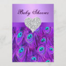 Search for peacock baby shower invitations Purple