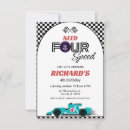 Search for four birthday invitations Race car