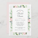 Search for pink rose bridal shower invitations Watercolor floral