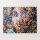Recherche de visage puzzles Bleu