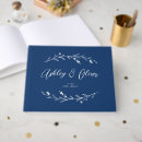 Search for navy blue wedding guest books Botanical