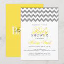 Recherche de chevron gris jaune invitations Bébé