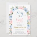 Search for floral gender reveal invitations Pink and blue
