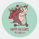 Search for hedgehog stickers Merry christmas