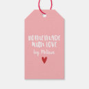 Search for heart shaped hang tags Made with love
