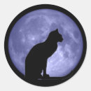 Recherche de lune chat autocollants Silhouette
