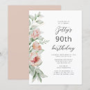 Search for floral 90th birthday invitations Botanical