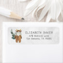 Search for reindeer return address labels Watercolor