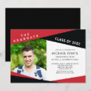 Search for red black graduation invitations Modern