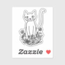 Search for black cat sitting stickers Flowers