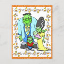 Search for cartoon halloween postcards Frankenstein's monster
