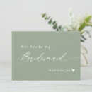 Search for sage green bridesmaid cards Simple