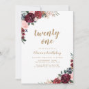 Search for rustic 21st birthday invitations Burgundy