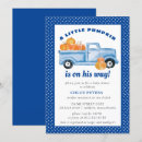 Recherche de blue truck baby shower invitations Un peu citrouille