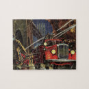 Recherche de camions pompiers puzzles Vintage