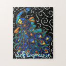 Recherche de paon bleu puzzles Floral