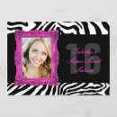 Search for hot pink zebra invitations Black