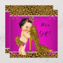 Search for pink leopard baby shower invitations Bow