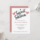 Search for hearts sweet 16 invitations Minimalist