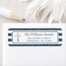 Search for blue stripe return address labels Christening