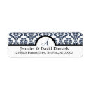 Search for blue damask return address labels Navy