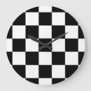 Recherche de damier noir et blanc horloges Checkered