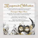 Search for black and gold masquerade party invitations White
