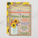 Search for mason jar rehearsal dinner invitations Sunflower