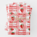Search for 1st birthday wrapping paper Strawberry party