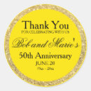 Search for 50th anniversary thank you stickers Gold