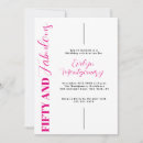 Search for fifty and fabulous 50th birthday invitations Pink black white