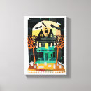 Search for haunted house canvas prints Black